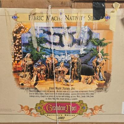 LOT 81L: Fabric Mache Nativity Set