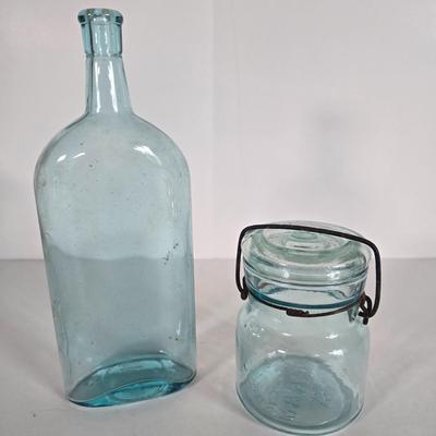 LOT 85L: Assorted Crocks and Glass Bottles