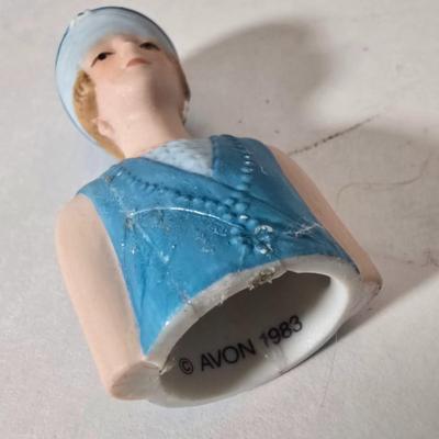 LOT 89L: Jim Shore "Needle little Love" Angel Figurine, Avon and more Thimble Collection, Display Cases, Vintage Pinking...