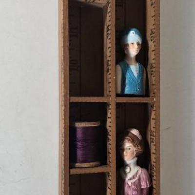 LOT 89L: Jim Shore "Needle little Love" Angel Figurine, Avon and more Thimble Collection, Display Cases, Vintage Pinking...