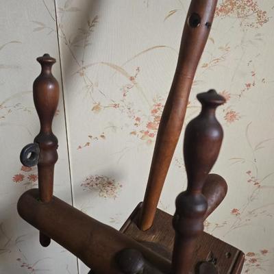 LOT 103L: Spinning Wheel and Wood Barrel