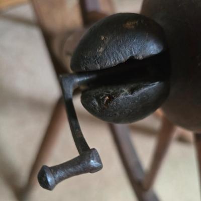 LOT 103L: Spinning Wheel and Wood Barrel