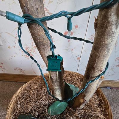LOT 106L: Artificial Trees with Lights and Birdnests