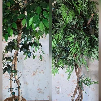 LOT 106L: Artificial Trees with Lights and Birdnests