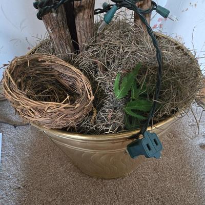 LOT 106L: Artificial Trees with Lights and Birdnests