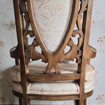 LOT 110L: Antique Armchair and Decoupaged Quilt Box on wheels