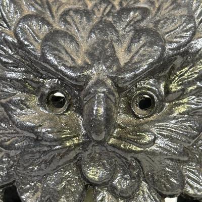 LOT 142B: Vintage Metal Owl Candle Holder and Antique Cat Doorstop