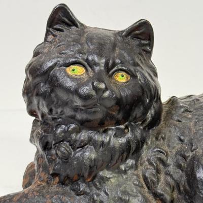 LOT 142B: Vintage Metal Owl Candle Holder and Antique Cat Doorstop