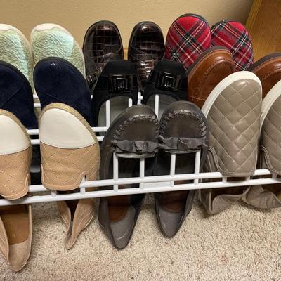Rack of ladies loafers & more