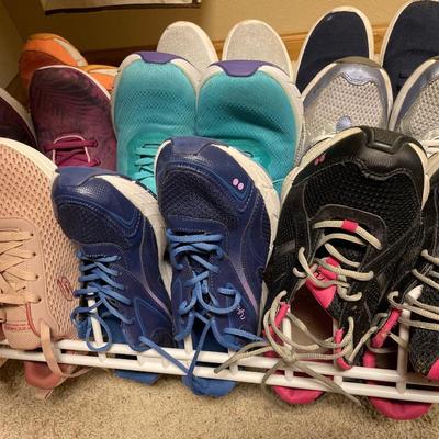 Rack of ladies tennis shoes