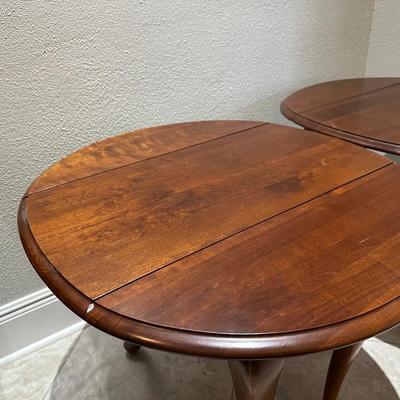 Pair of Drop-Leaf Side Tables with Rotating Tops