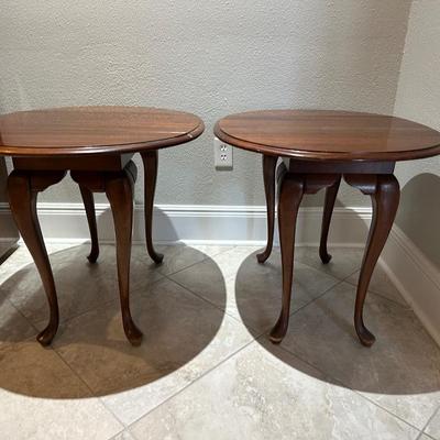 Pair of Drop-Leaf Side Tables with Rotating Tops