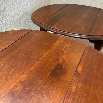 Pair of Drop-Leaf Side Tables with Rotating Tops