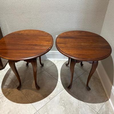 Pair of Drop-Leaf Side Tables with Rotating Tops