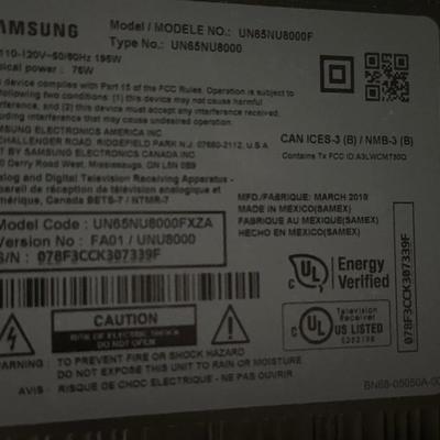 Samsung 65” Smart 4K UHD TV