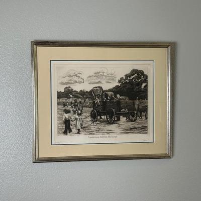 “Louisiana Cotton Picking” Artist Proof Signed by Phillip Sage
