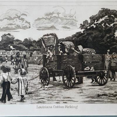 “Louisiana Cotton Picking” Artist Proof Signed by Phillip Sage
