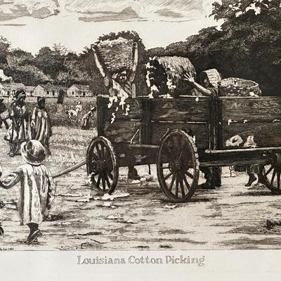 “Louisiana Cotton Picking” Artist Proof Signed by Phillip Sage