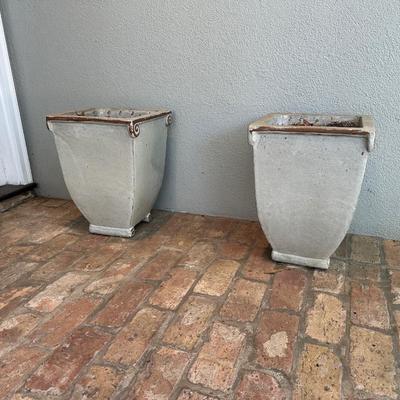 Pair of Classic Square Outdoor Planters