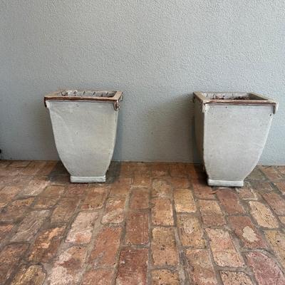 Pair of Classic Square Outdoor Planters