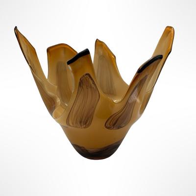 Art Glass Ruffled Edge Bowl