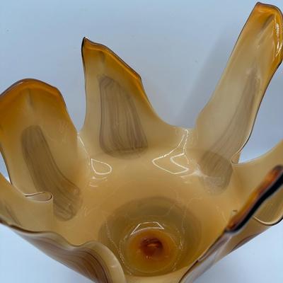 Art Glass Ruffled Edge Bowl