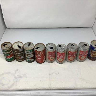 Sale Photo Thumbnail #165: You get 5 vintage beer cans, and 4 vintage pop cans.