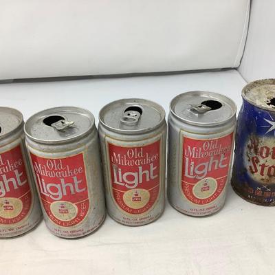 Sale Photo Thumbnail #168: You get 5 vintage beer cans, and 4 vintage pop cans.