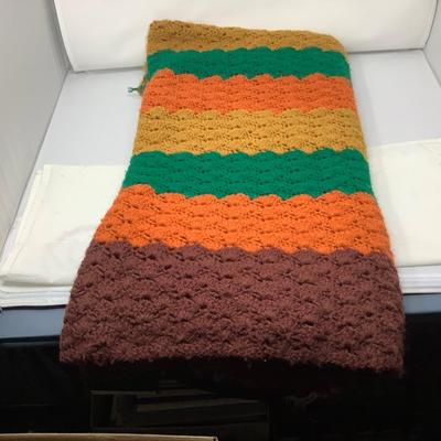 Sale Photo Thumbnail #170: Brown, orange, green, and tan afgan 60 X 66