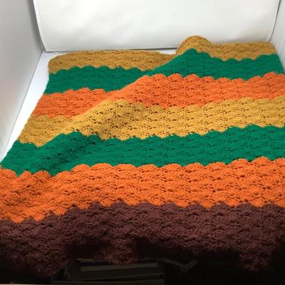 Sale Photo Thumbnail #169: Brown, orange, green, and tan afgan 60 X 66