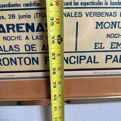 Framed Vintage Plaza De Toros Monumental Poster Matador Spain Advertisement
