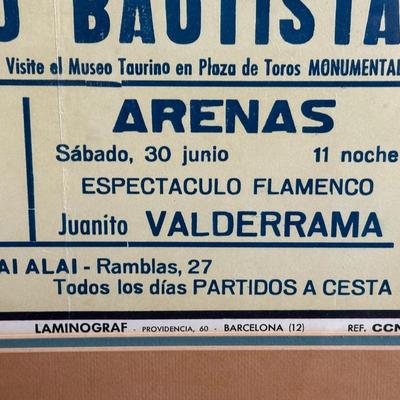 Framed Vintage Plaza De Toros Monumental Poster Matador Spain Advertisement