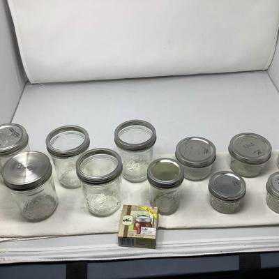Sale Photo Thumbnail #191: You get 5 pint canning jars, 6 jam jars.  Kerr Ball and unmarked.
