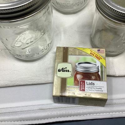 Sale Photo Thumbnail #197: You get 5 pint canning jars, 6 jam jars.  Kerr Ball and unmarked.