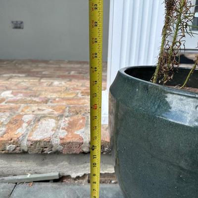 Large Pedestal Base Glazed Ceramic Planter