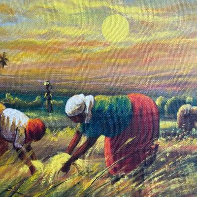 Framed Original Painting on Canvas by Simeon Michel