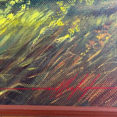 Framed Original Painting on Canvas by Simeon Michel