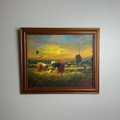 Framed Original Painting on Canvas by Simeon Michel