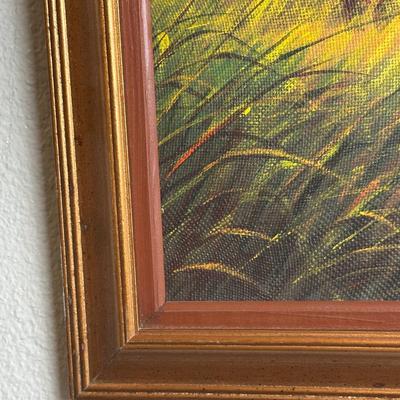 Framed Original Painting on Canvas by Simeon Michel