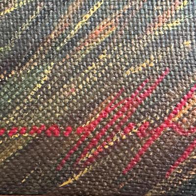 Framed Original Painting on Canvas by Simeon Michel