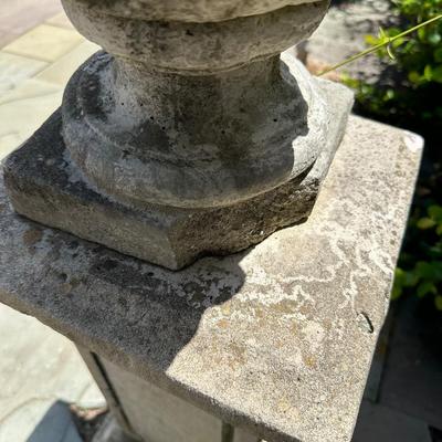 Cement Pineapple Finial on Pedestal Base (see description)