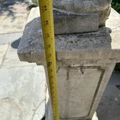 Cement Pineapple Finial on Pedestal Base (see description)