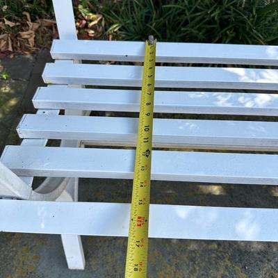 White Slatted Metal Garden Bench