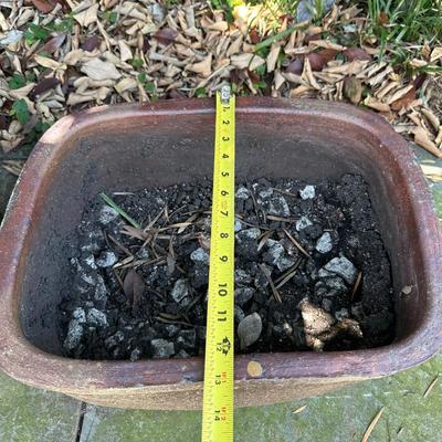 Pair of Vintage Rectangular Stoneware Planters