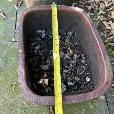Pair of Vintage Rectangular Stoneware Planters