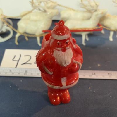 Vintage Santa and Reindeer