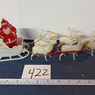Vintage Santa and Reindeer