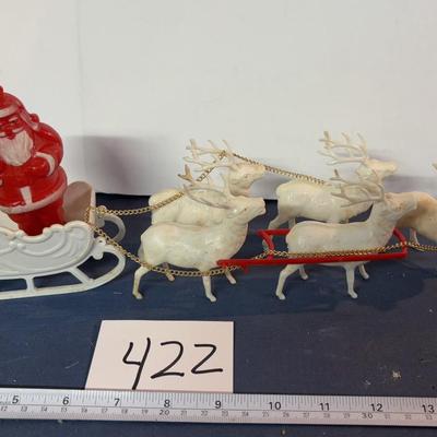 Vintage Santa and Reindeer
