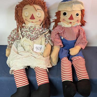 Large Vintage Raggedy Ann and Andy