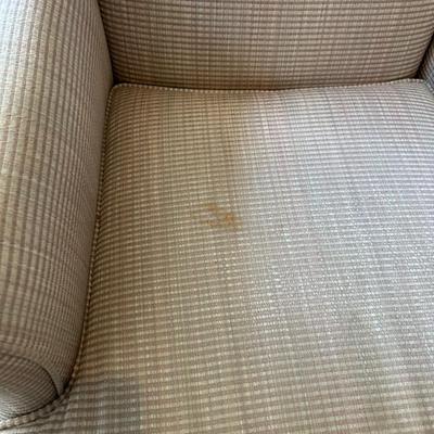 Pair of Upholstered Wingback Armchairs with Cabriole Legs